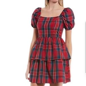 Christmas Plaid Juniors dress Size Small brand new
